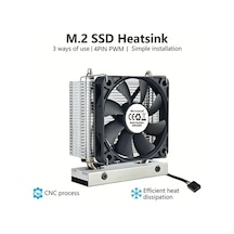 Xuweiwei Microweak Siyah M2 Ssd Sogutma Fani 4 Pinli Pwm 60mm Radyator Pcıe 50 İcin Cnc Aluminyum Verimli Isi Dagitimi Sunucu Uyumlu Tasinabilir