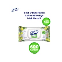 Solo Doğal Hijyen Limon&biberiye Islak Mendil 12'li 600 Yaprak