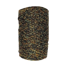 Makrome İpi 3mm Polyester Siyah Altın Simli