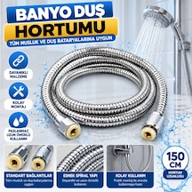 Kahveci.store Banyo Duş Hortumu Tüm Musluk Duş Bataryalarına Uygun Duş Hortumu 22 Çok Renkli