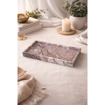 Premium Leylak Mermer Tepsi 17x32 Cm El İşçiliği Doğal Taş Dekoratif Organizer Premium Leylak Mermer Tepsi 17x32 Cm El İşçiliği Doğal Taş Dekoratif Organizer