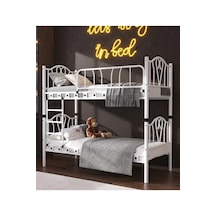 Missidea Orkide Dekoratif Metal Ranza & Karyola Seti Beyaz 90x200 Cm 90 x 200 CM