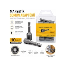 8 45 Mm Manyetik Somun Adaptörü 10'lu Ekonomik Paket Güçlü Mıknatıslı Lokma Ucu