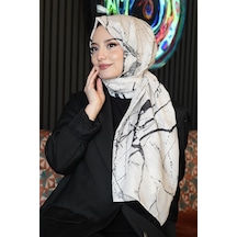 Mermer Desen Bej Soft Pamuk Şal Çok Renkli 48