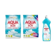 Aquabor Doğal Mineralli 4kg Beyaz + 4kg Renkliler + Bulaşık Set