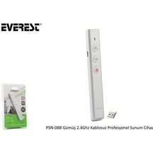 Everest Psn-08B Gümüş 2.4Ghz Kablosuz Profesyonel Sunum Cihazı