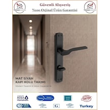 Trendhomm Sedir Aynalı - Mat Siyah - Wc Banyo Kapı Kolu - Sol