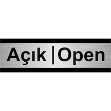 Açık-open 7x20cm Gümüş Renk Metal Yönlendirme Levhası