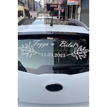 Gelin Arabası Sticker Süs Dekoratif İsim Ve Tarih Yazılı Özel Etiket 001