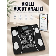 Ers Akıllı Vücut Analiz Baskülü Bluetooth Bağlantılı 4 Sensörlü Lcd Ekranlı Dijital Tartı