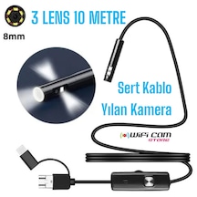 Yılan Kamera 3 Lens 10 Metre Sert Kablo