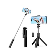 Selfie Çubuğu Tripod 3 Ü 1 Arada Bluetooth Uzaktan Kumandalı Telefon Tutucu, 360 Döner Başlık, Apple iOS & Android Uyumlu, Vlog Youtube Tiktok Video Çekimi İçin Hafif Tripod