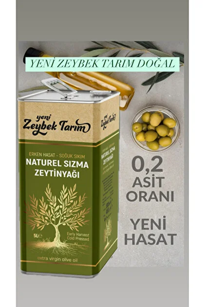 Yeni Zeybek Tarım Natürel Soğuk Sıkım Sızma 5l 4800gr Zeytinyağı
