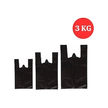 Siyah Poşet Orta Boy Hışır Atlet Poşet 3 Kg