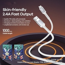 Rogfer Remax Rc-c008 Usb'den 8 Pin'e 2.4a Tpe Yumuşak Kırılma Önleyici Veri Kablosu, Uzunluk 1m Siyah