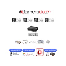 Hikvision 4 Kameralı Dahili Mikrofonlu Gece Renkli Kamera Seti