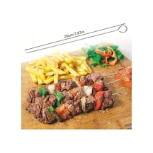 10'lu Paslanmaz Çelik Şiş Seti 20 Cm - Airfryer & Mangal
