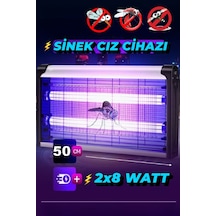 Uv Işıklı Sessiz Elektrikli Sinek Öldürücü 2x8 Turbo Etkili Sivrisinek Tuzağı Ev Bahçe Balkon