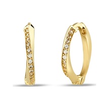 Debora Jewelry 14 Ayar Altın Zirkon Taşlı Halka Detay Küpe
