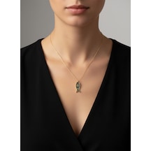 G&A Jewels - Koruyucu Balık - 925 Ayar Oksitli Yaldız Altın Kaplama Gümüş Kolye Altın