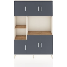 Arges Dolap 9 Raflı 6 Kapaklı 132x30x195 Aytaşı-antrasit/çam Aytaşı