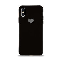 Apple Uyumlu iPhone XS Kılıf Kalp Logolu Altı Kapalı İçi Kadife Lansman Silikon Kılıf - Yeşil