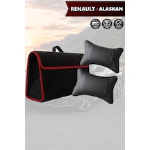 Renault Alaskan Uyumlu Siyah Renk Koltuk Yastığı Bagaj Çantası Lüks Model