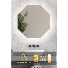 Led Işıklı Sekizgen Banyo Ve Konsol Aynası Beyaz