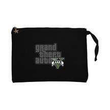 Grand Theft Auto Cobweb Logo Siyah Clutch Cüzdan / El Çantası Siyah
