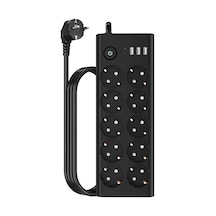 Çoklu Priz 10 Lu + 3 Usb + 1 Type-c 3680w 16a Anahtarlı Akım Korumalı Uzatma Prizi 2 Metre Kablo F