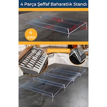Mienda Home Pleksi-şeffaf 4 Parça Baharatlık Standı Çekmece İçi Düzenleyici Organizer-mhydkplx4 Şeffaf