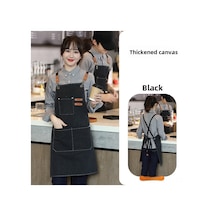 Yuntech01 Siyah Mutfak Ve Kahve Dükkanı Apronu - Suya Ve Yağa Dayanıklı, Özel Baskı, Estetik Tasarım, Dayanıklı Malzeme İle Ev Ve İş Yerleri İçin