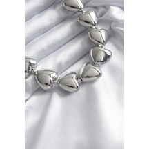 Tua Moda - Pirinç Gümüş Renk Kalp Model Vip Kadın Kolye