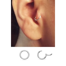 Titanyum Halka Tragus Piercing 2'li Set 6mm Gümüş