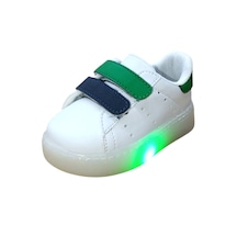 Middo Stanl Bebe Işıklı Cırt Bantlı Kız Ve Erkek Spor Ayakkabı Beyaz - Lacivert