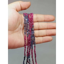 Bileklik Boy Yakut & Safir Taşı Yassı Dizi 2.5 4mm 51206 Yarım Dizi 17cm Uzunluğundadır Çok Renkli