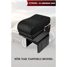 Citroen C3 Aircross 2020 Uyumlu Lüks Tip Siyah Renk Kol Dayama Bardaklıklı Küllüklü