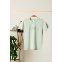Difa Nakışlı Erkek Çocuk T-shirt - Mint