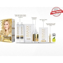 Maxx Deluxe Serisi 24k Altın Parçacıklı Serum İle 1 Kutu 2 X 50 Ml Ve Geliştiriciler Saç Boyası Buğday Sarısı 9.0