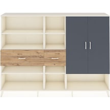 Arges Dolap 10 Raflı 2 Çekmeceli 2 Kapaklı 220x30x163 Aytaşı-antr Aytaşı-antrasit/çam