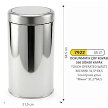 Dolumax Pratik Kapaklı 45 Litre Çöp Kovası