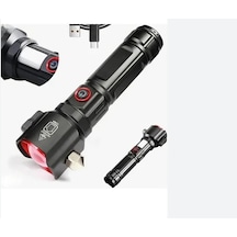 Gld 218 Pro El Feneri Şarjlı Lamba Projektör Uzun Menzilli Çekiç Kamp Feneri Siyah