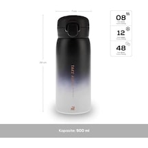 Skyfall Çelik Sızdırmaz Termos 500 Ml Siyah Açık Beyaz 89191361
