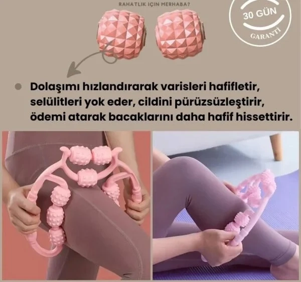 9 Tekerlekli Yoga Fitness Silindiri Roller 5615
