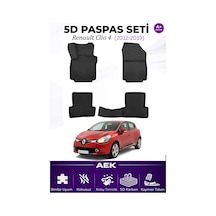 Renault Clio 4 2012-2019 Araca Özel Havuzlu "karbon" Paspas Takım