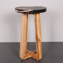 Nurıa Fosil Ağaç & Teak Sehpa 30x50x27 Cm Bej