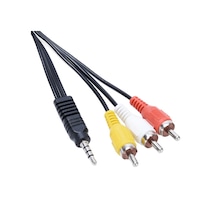 Ayt Uydu Alıcısı Av Kablo 3.5 Mm Stereo E 3 Rca Kablo 1,2 Metre Kısa Jack Aux Rca Kablosu