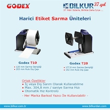 Godex T-20 178mm 5kg İç/dış Sarım Otomatik Harici Etiket Sarma Ünitesi