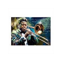 Trombon Çalan Sanatçı Mdf Tablo