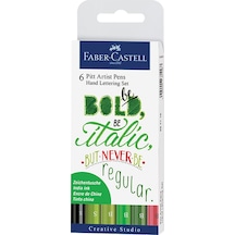 Faber Castell 6'Lı Pitt Artist Pen Kaligrafi Seti Yeşil Tonlar